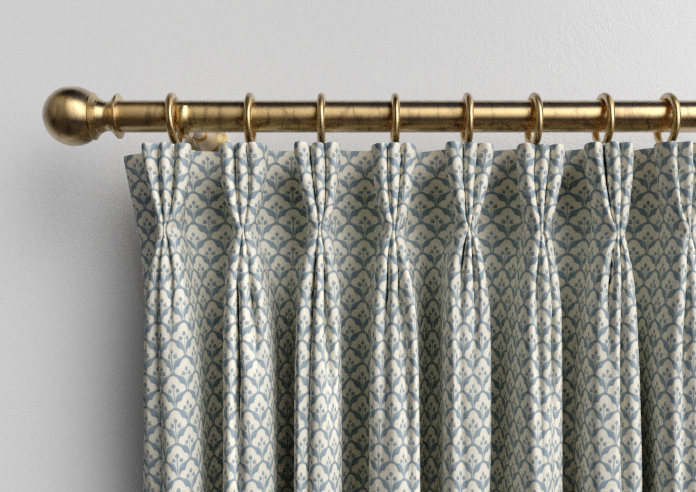 Trellis Prints, Scallop and Bud Raffs Blue - Made to Measure Curtains - Image 11